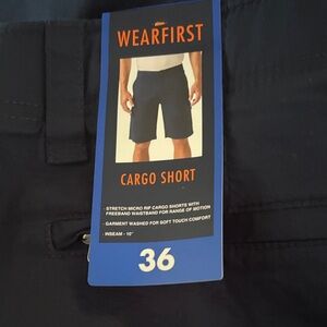 WearFirst Men's Dark Blue Cargo Shorts